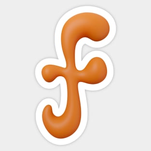 Liquid Type Letter F Sticker